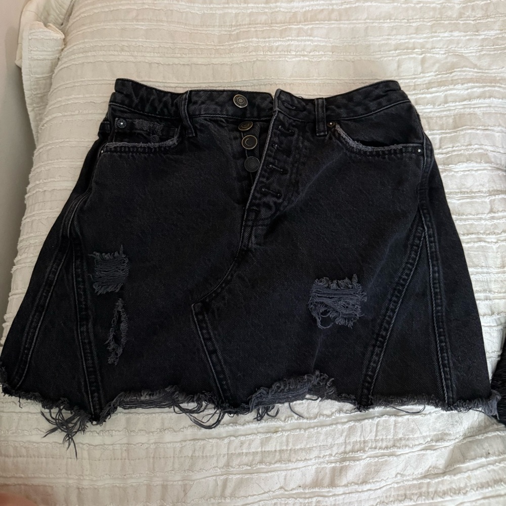 WE THE FREE Black denim skirt